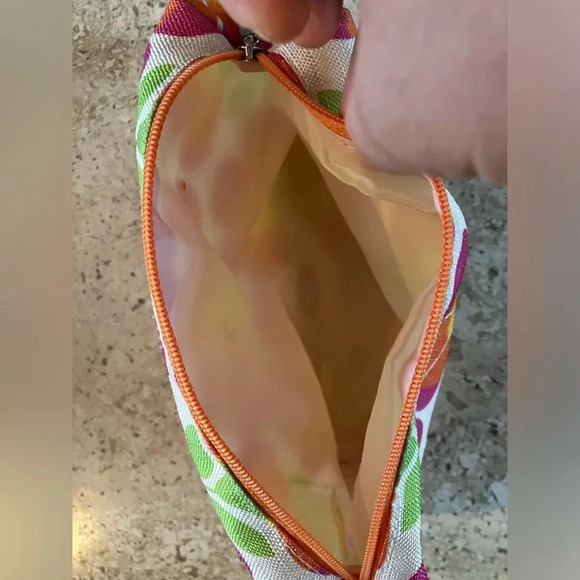 EUC Clinique Floral 7” X 10” Lined Cosmetic / Makeup Bag - Picture 6 of 6